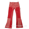 Recyclable Healthy Patched Red Vintage Jeans